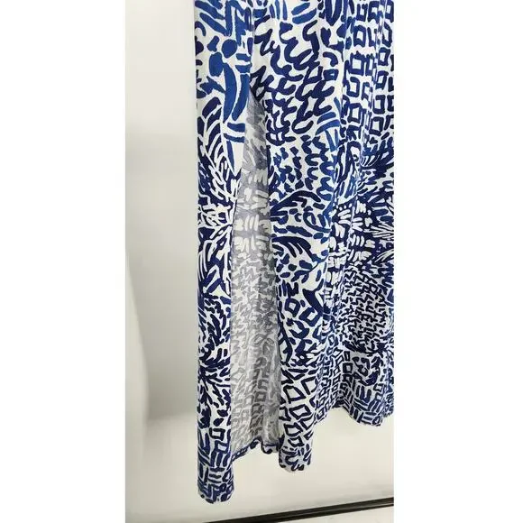 Lilly Pulitzer Kerri Maxi Dress Resort White Blue Pima Cotton‎ Racerback XS - Picture 7 of 9